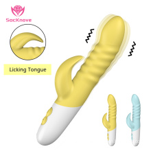 SacKnove NEW Vagina Rechargeable Massager Licking Tongue Clitoris Stimulation G Spot Vibrator Adult Dildo Vibrator For Women